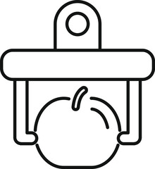 Canvas Print - Simple vector of a tool for cutting apples into equal slices