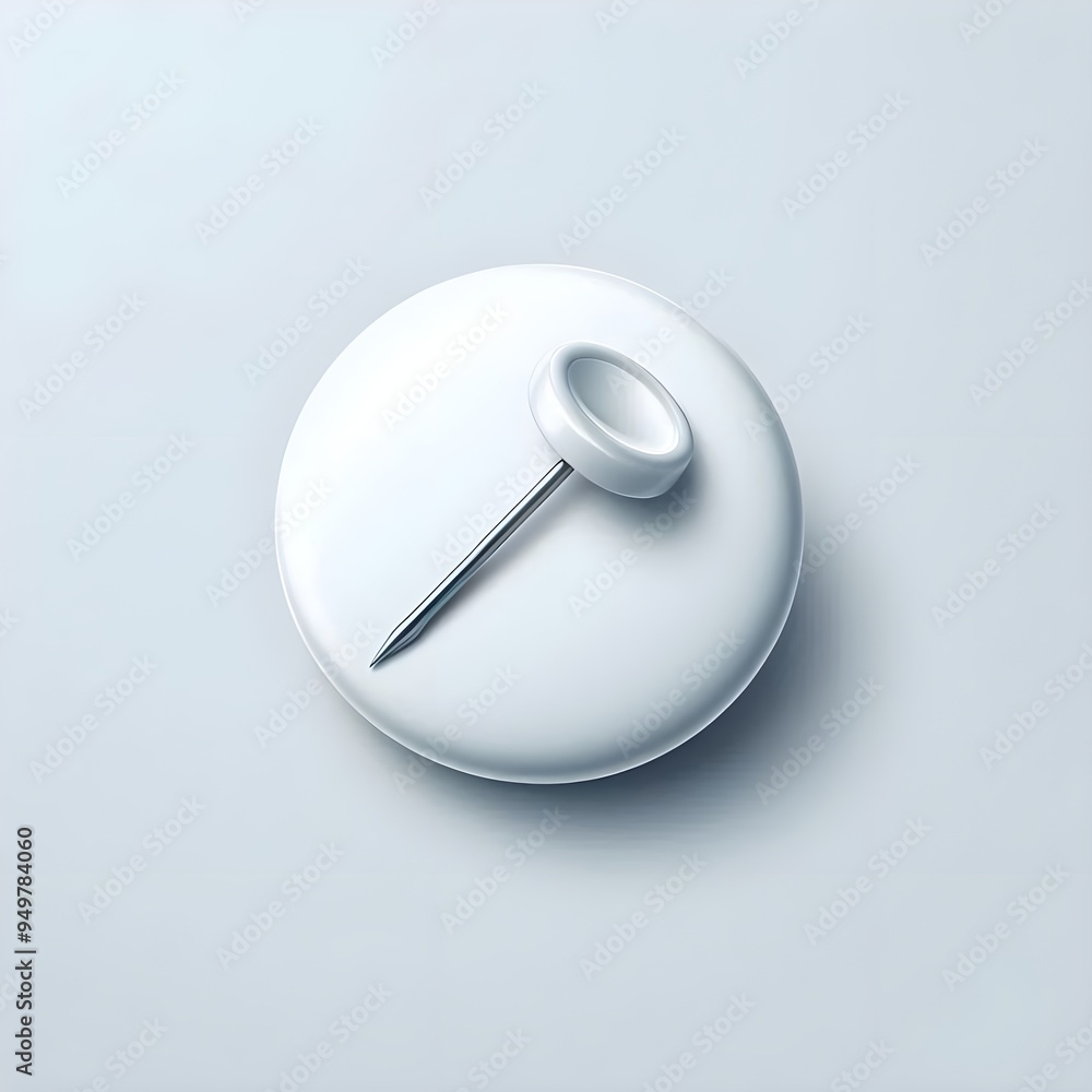White pin button badge mockup. Vector illustration isolated on white ...