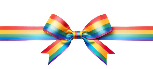 Wall Mural - ribbon bow, rainbow color on transparent background