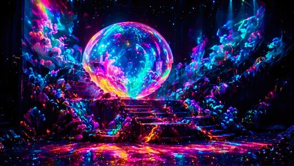 Wall Mural - background with glowing lights