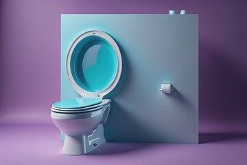 Wall Mural - toilet bowl in modern bathroom. ai generative