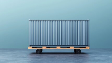 Transporter container, large metal box being moved, 3D illustration