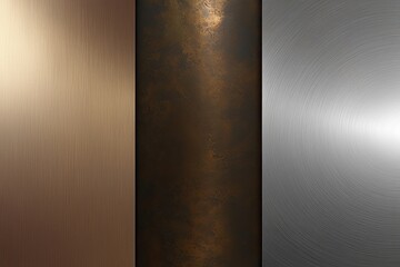 Wall Mural - Endless Refined Metal Texture with Antique Bronze and Shiny Silver Surface