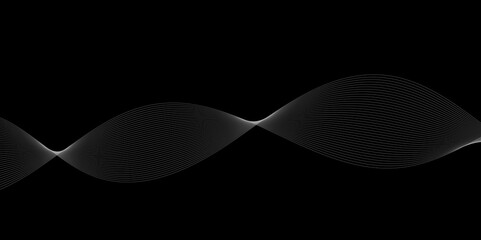 Wall Mural - black background wave lines abstract design vector format 3d waves background for desktop