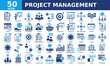 © Awicon - Project Management icon collection set. Simple color fill vector.