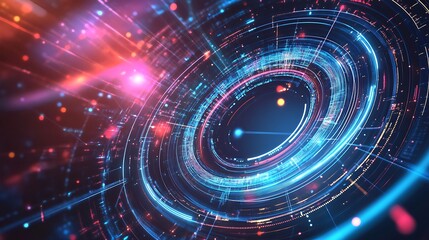 Abstract Technology Background with Glowing Circle