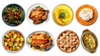 © Rawpixel.com - PNG Thanksgiving dinner flatlay element set, transparent background