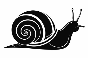 Snail silhouette vector art illustration