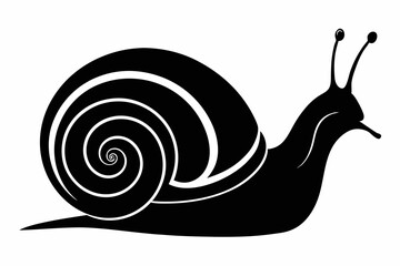 Snail silhouette vector art illustration