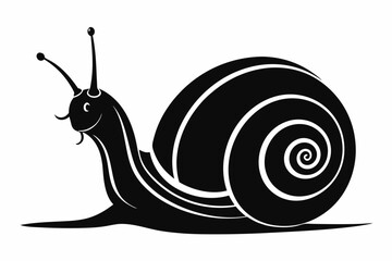 Snail silhouette vector art illustration