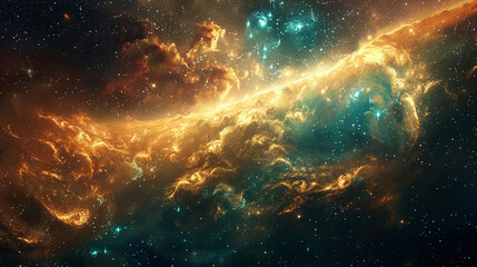 Wall Mural - nebula and bright stars in night sky. space background.