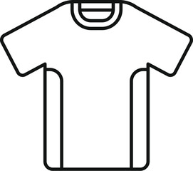 Poster - Simple black line vector icon for a blank t shirt with double collar