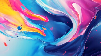 Aufkleber - A bright and energetic abstract background with splashes of color and dynamic shapes, designed to evoke creativity and inspiration.