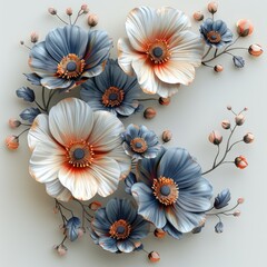 Wall Mural - decorative flowers for invitation cards