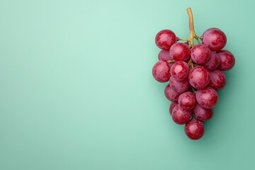 Red Grapes on a Mint Green Background