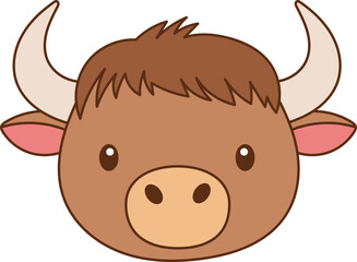 Cute buffalo clipart design illustration