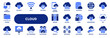 © Timurock - Set of vector solid icons related to cloud computing technology and web file storage. Symbols for website or app ui, logo design, illustration