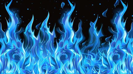 Wall Mural - Vector_illustration_Background_vector_blue_flames