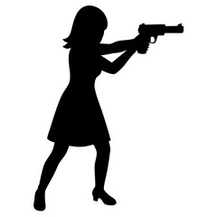 Wall Mural - girl with gun