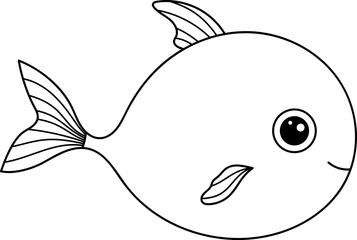 Wall Mural - Cute fish clipart design illustration