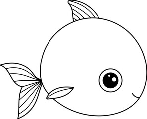 Cute fish clipart design illustration