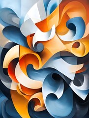 Wall Mural - Abstract Swirling Colors.