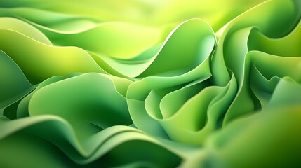 Poster - Abstract Green Waves.