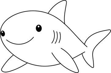 Wall Mural - Cute shark clipart design illustration