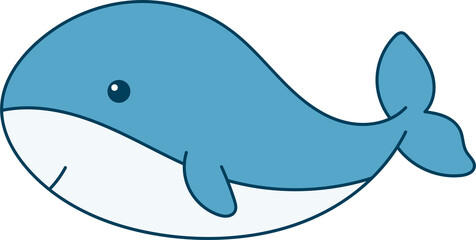 Wall Mural - Cute whale clipart design illustration