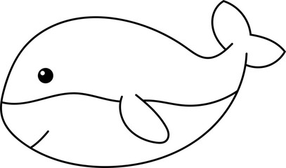 Wall Mural - Cute whale clipart design illustration