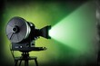 © Michael - Vintage Film Projector Light Effects with Green Beam and Grunge Texture for Nostalgic Ambiance