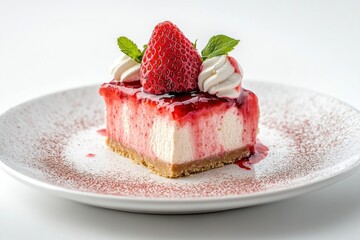 Sticker - Strawberry Cheesecake on White Plate