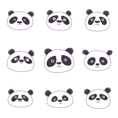 Wall Mural - Cute panda clipart design illustration