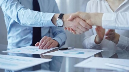 Wall Mural - Business people shaking hands after making agreement