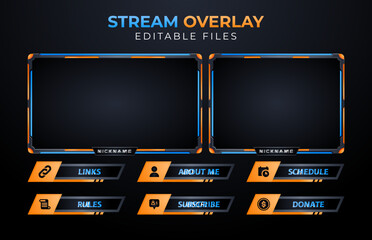 Poster - Twitch obs streaming panel overlay design template full package setup