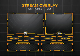 Poster - Twitch obs streaming panel overlay design template full package setup
