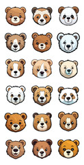 Wall Mural - Bear face clipart design illustration