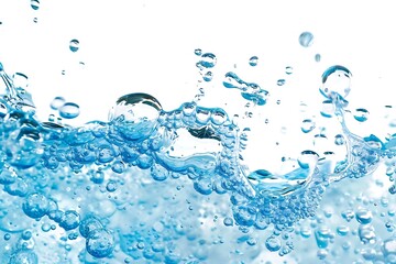 Wall Mural - closeup of bubbles in water isolated on white background with