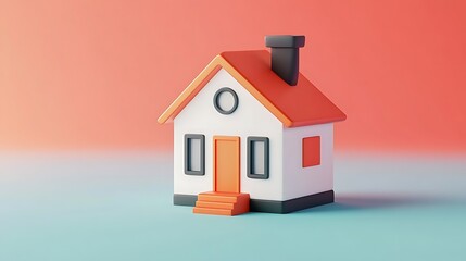 Wall Mural -  A simple house symbol style represents real estate  3D concept