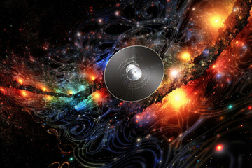 Wall Mural - cosmic exploration: a satellite in the milky way