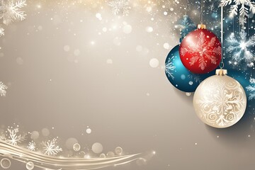 Wall Mural - Beautiful Christmas balls banner with text space