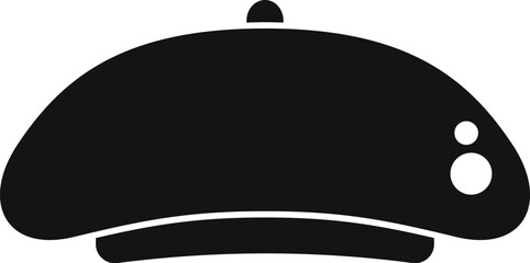 Sticker - Simple icon of a black french beret hat with a small button on the side