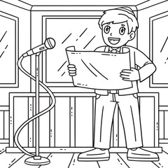 Poster - Bar Mitzvah Boy Delivering a Speech Coloring Page 