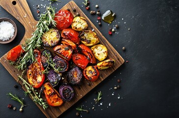 Sticker - Grilled Vegetables on Wooden Board