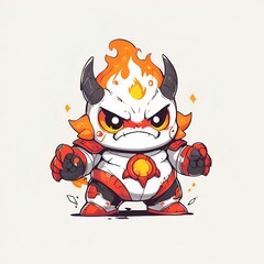 Wall Mural - Angry Fire Demon