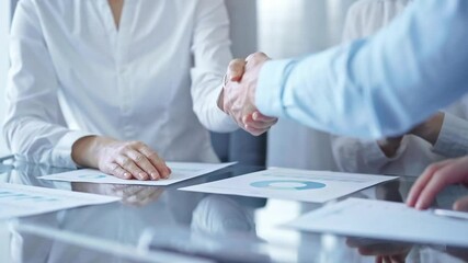 Wall Mural - Business people shaking hands after making agreement