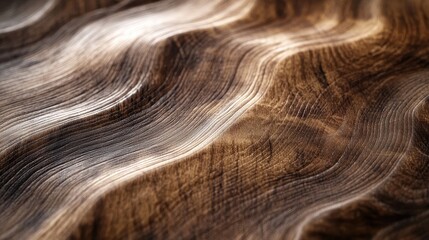 Wall Mural - Abstract Wavy Brown Wood Texture Background.