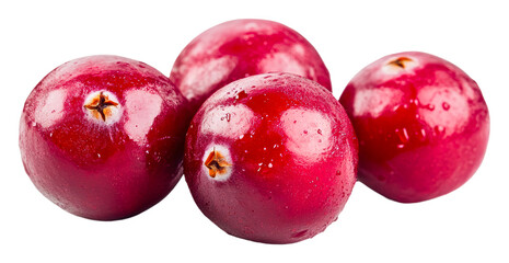 Wall Mural - Fresh cranberries isolated on transparent background