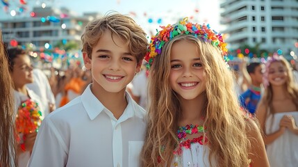 Sticker - portrait of children