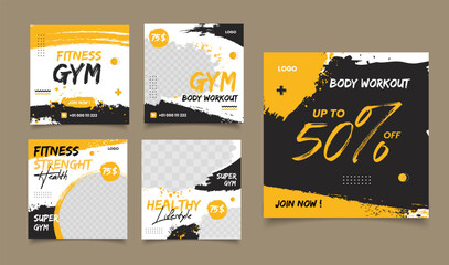 Wall Mural - Gym Fitness social media post template